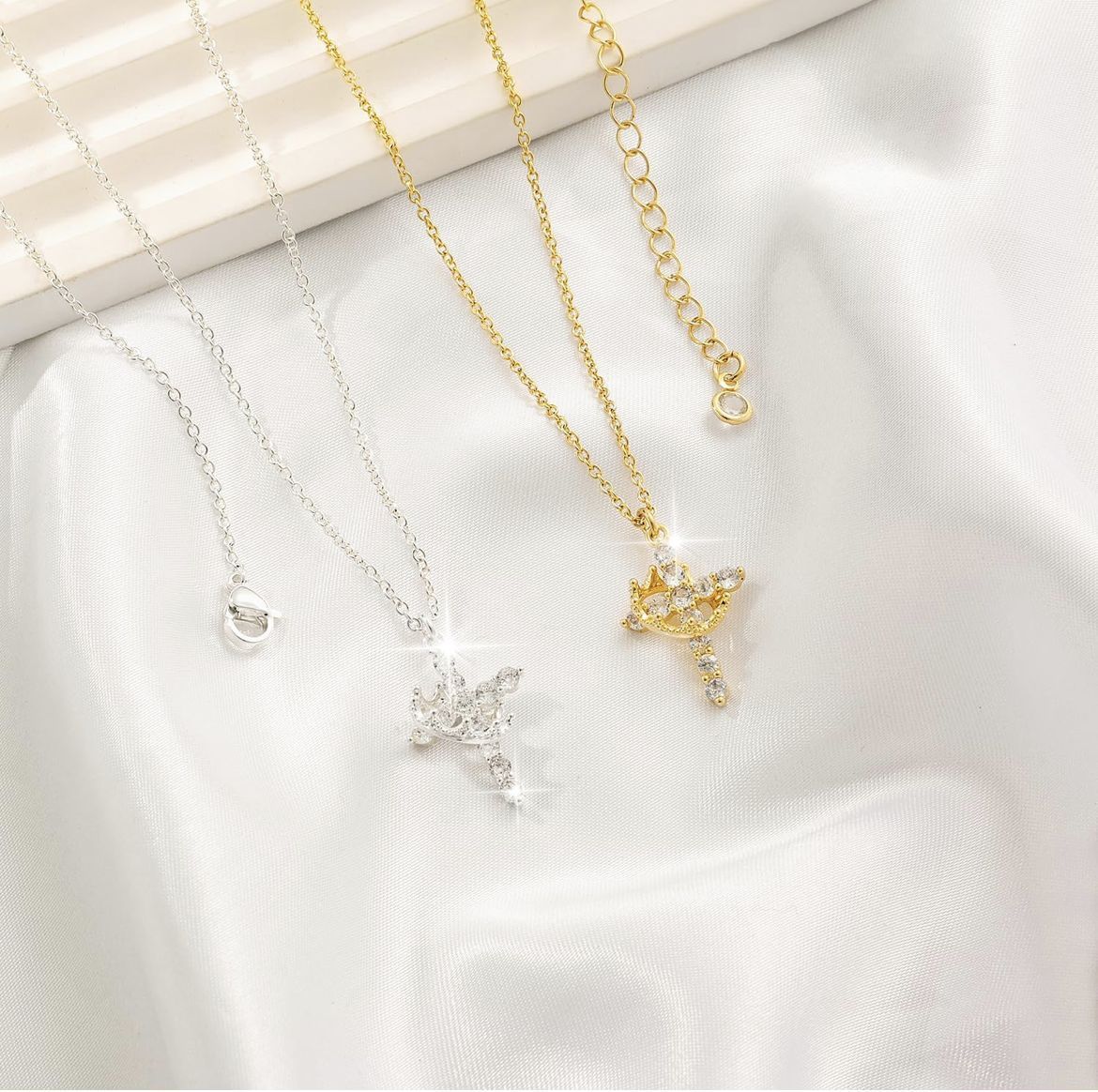Cross & Crown Necklace