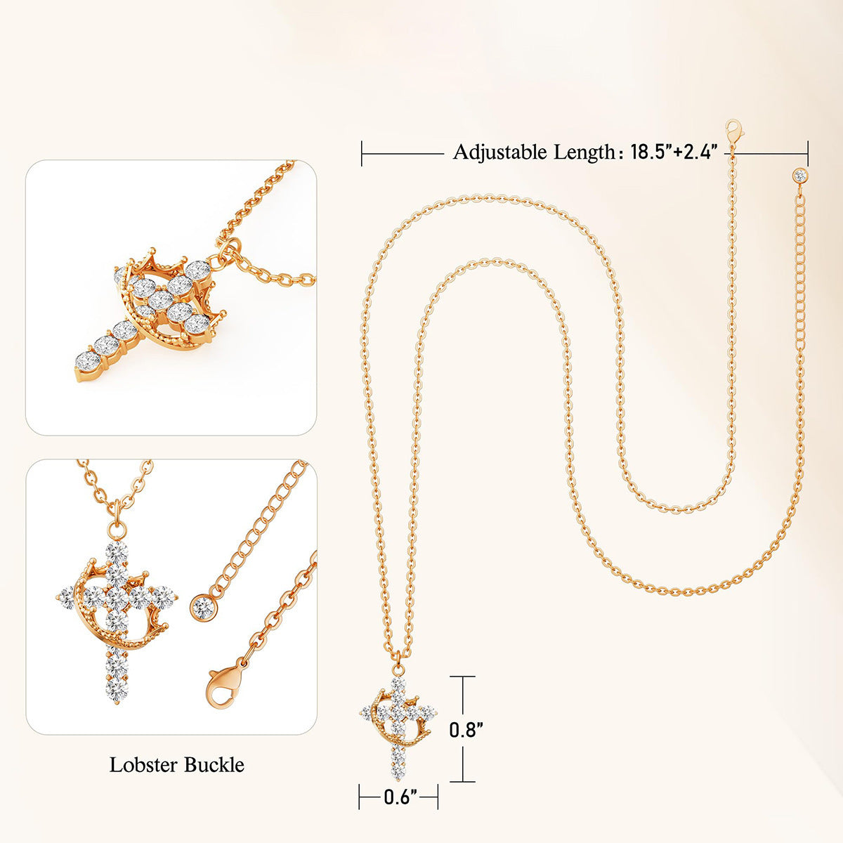 Cross & Crown Necklace