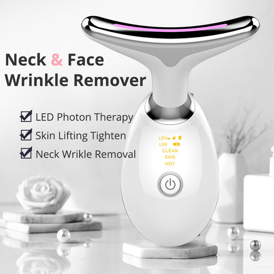 Neck Firming & Wrinkle Remover Device – LED Light Therapy Massager